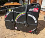 Premium BikeBoxAlan Large Hard Shell Bike Case Rigid Plastic Wheels Padded Black