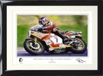 FRAMED Barry Sheene Art Print Signed and Numbered by Artist Tom Dunn. 