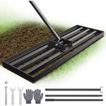 Lawn Leveling Rake 30"x10" Heavy Duty Steel,Top Dressing Soil Leveler Heavy Duty