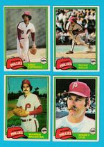BASEBALL  -  TOPPS  -  PHILLIES  -  4  LARGE  CARDS  -  1981