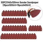 50X Mouse Sanding Sheets 140mm Sander Sandpaper Detailed Sanding Pad Mixed Grit