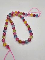 140CTS MULTI-COLOUR QUARTZ PUMPKIN CUT 8MM 38CM STRAND FOR JEWELLERY MAKING