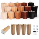 4x Square Soild Wood Furniture Replacement Legs Beds Cabinet Settees Sofa Feet