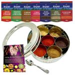 Masala Dabba Spice Tin 18.5cm – 7 Pots + Rajah Spices & Recipe Book Gift Set