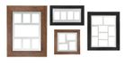 Multi Aperture Collage Picture Photo Frames Choice of Mount Design Rustic /Black