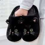Cute Cartoon Cat Slippers Warm Plush Slides Indoor Non-Slip Floor Slipper UK
