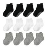 12 Pairs Boys Girls Ankle Non Slip Socks Babys Toddler Kids Cotton Grip Toddler
