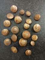 Joblot of Brass Military Buttons Mixed Sizes Mixed Sizes