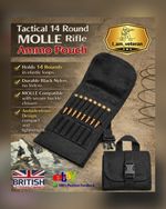 14 Round Tactical MOLLE Ammo Pouch Rifle Cartridge Holder .308 .243 .223 Hunting