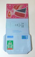 GB QEII x 48 1968 Christmas Air Mail Letter Sheets. All With Same Printing Fault