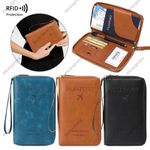 Travel Wallet RFID Passport Holder Cover Case Cards ID Women Men Multi Function
