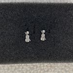 Small CZ Violin Stud Earrings for Men Women Streetwear Hip Hop Punk Unisex