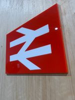 3mm Thick Acrylic British Rail Logo Sign - Train Signage - BR - Train room