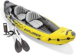 Intex Explorer K2 2 Person Inflatable Kayak Canoe Paddle Boat with Pump and Oars