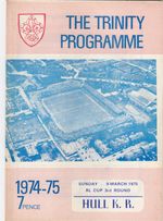 Wakefield Trinity v Hull Kingston Rovers 1974/5 (9 Mar) Challenge Cup