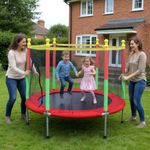 5FT Kids Trampoline With Safety Net Enclosure Children Outdoor Garden Toy 200kg.