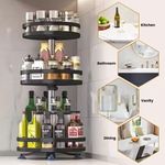 3 Tier 360° Rotating Spice Rack Rotatable Steel Kitchen Seasoning Organizer UK