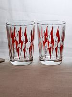Vintage Optical Art Whisky Spirit Shot Glass pair x 2 Made England 50s 60s VGC