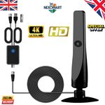 TV Aerial Digital Indoor TV Aerial with Signal Booster TV Antenna for Freeview