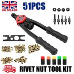 Rivet Gun Kit Rivnut Thread Setting Tool Nut Setter NutSert Metric SAE Riveting