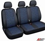 Blue Diamond Pu Leather  Van Seat Covers For Vauxhall Vivaro Movano Vans 2+1