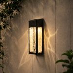 Auraglow Solar Powered Colour-Changing Dusk til Dawn Glass Wall Lights (Pair)
