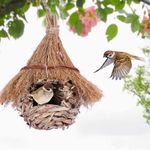 Hand Woven Hummingbird Nest, Bird House, Grass Birds Hut, Wren Finch Bird House