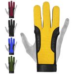 ARCHERS 3 FINGER Glove 100% Leather , Right Hand ,Black,Blue,Green,Red,Yellow