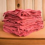 50 Pcs Red Shop Towels Jumbo 15x15 Cleaning Rags, A-Grade & Free Shipping