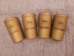 Set of four vintage Bacardi promotional metal cups designed for serving Cuba Lib
