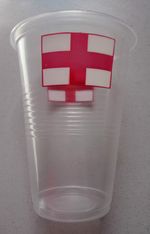 180 ENGLAND PLASTIC CUPS    500ml     BRAND NEW