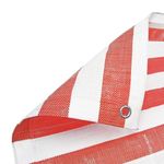 1 x Red White Stripe Tarpaulin 7.0m x 9.0m (23ft x 29ft) for Market Stalls