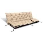 Garden Bench Swing Cushion Set with Side Pillows Water Repellent Codura 4 Sizes