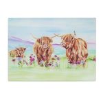 Highland Cow Cutting Board Farmhouse Country Chopping Surface Rustic Kitchen Aid