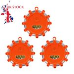 3 Car Emergency LED Lights Warning Triangle Reflective Breakdown High Visibility