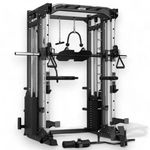 Multifunctional Power Rack With Smith And Dual Stack Pulley Machine