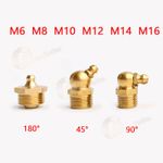Brass Grease Nipple Straight & 90° & 45° Brass Fittings M6 M8 M10 M12 M14 M16