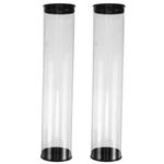 2Pcs Clear Plastic Golf Ball Tubes Durable PVC Storage Cases with Lids for Golf