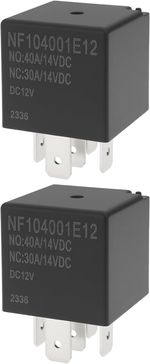 2 Pcs Car 5 Pin Relay NF104-001E12SR 12V/40A Fit for Car Lighting Electric Equip