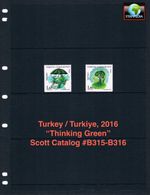 $2.10 Scott Value - 2016 TURKEY TURKIYE Thinking Green Environment CV MNH NH UM