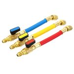 1/4 SAE Refrigerant Charging Hose with Ball Valve 600 PSI 3000 PSI