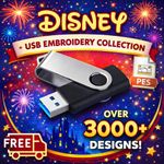 3000 Brother Disney Embroidery USB Design Collection + Viewing Software PES