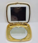 Beautiful Gold Tone 1950s  Vintage Compact Mirror