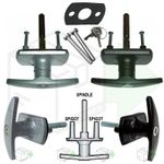 NEW HENDERSON T-Handle Garage Door Lock 35mm Spigot LONG SHAFT Merlin Doric King