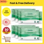 Gentle Moist Toilet Tissues with Aloe Vera, Flushable, 240 Count (6