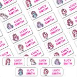 Unicorn Stick on Clothing Name Labels Clothes School Uniform Care Home Kids