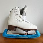 Graf Bolero Children’s White & Grey Figure Ice Skates Size 33 Lace-Up Pair