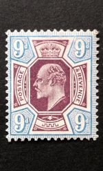 GB King Edward Vll 9d Somerset House SG.308 Mint H Well Centred Good Perfor. VF