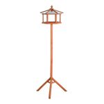 Pawhut Wooden Bird Table Free Standing Bird Feeder Parrot Stand for Garden