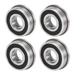 4pcs 15x35x11mm Flanged Ball Bearing for Industrial Equipment F6202-2RS